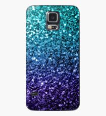 Beautiful Aqua blue Ombre glitter sparkles Case/Skin for Samsung Galaxy