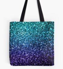 Wunderschönes Aqua Blue Ombre Glitter funkelt Tote Bag