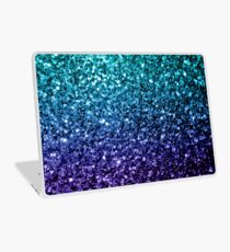 Beautiful Aqua blue Ombre glitter sparkles Laptop Skin