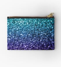 Beautiful Aqua blue Ombre glitter sparkles Studio Pouch