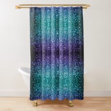 Beautiful Aqua blue Ombre glitter sparkles Shower Curtain