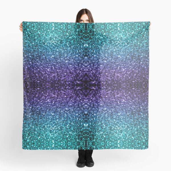 Beautiful Aqua blue Ombre glitter sparkles Scarf