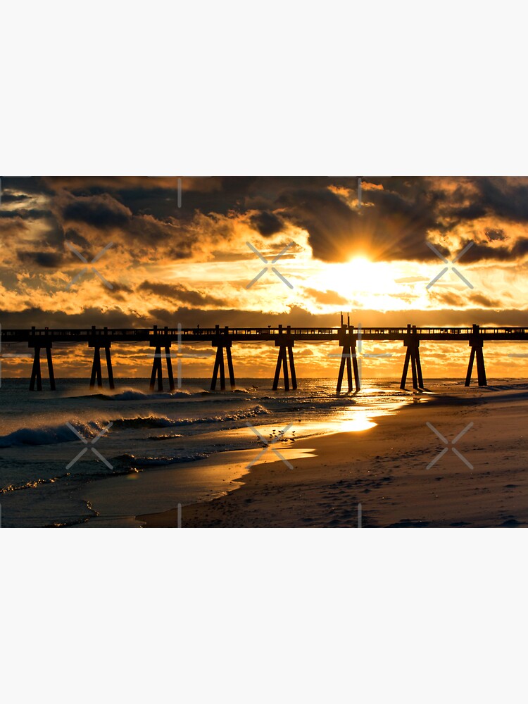 Pensacola Beach Fishing Pier Sunset by BeachtownViews