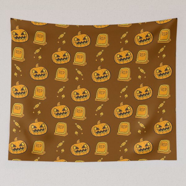 Item preview, Increible patron de calabazas anaranjadas con fondo cafe para llevar el espiritu del Otoño siempre contigo designed and sold by Patternschidos.
