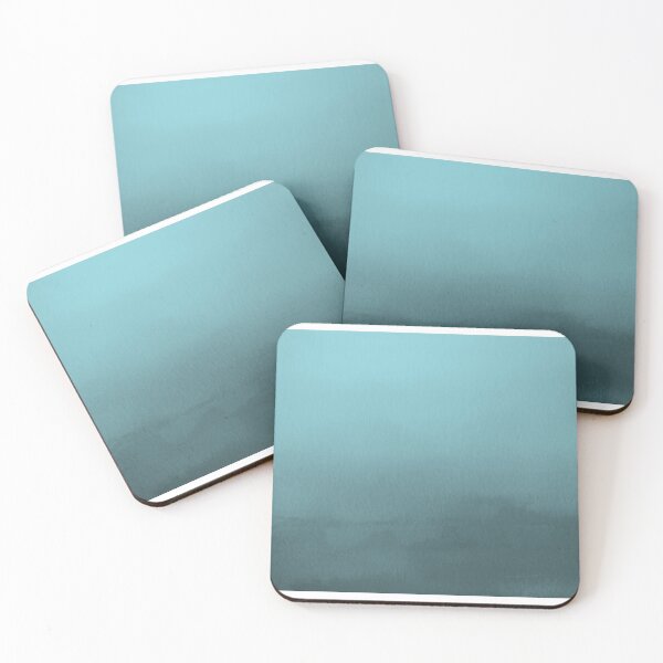 Item preview, Dark Aqua Watercolor Ombre Gradient Blend Abstract Pairs 2023 Color of the Year Vining Ivy PPG1148-6 designed and sold by ColorOfTheYears.