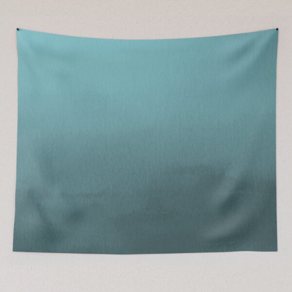 Item preview, Dark Aqua Watercolor Ombre Gradient Blend Abstract Pairs 2023 Color of the Year Vining Ivy PPG1148-6 designed and sold by ColorOfTheYears.