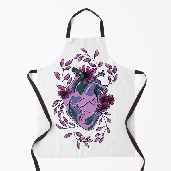Item preview, Mauve, Pink and Lilac anatomically correct heart with flowers and leaves cute gift designed and sold by AnanasArt.