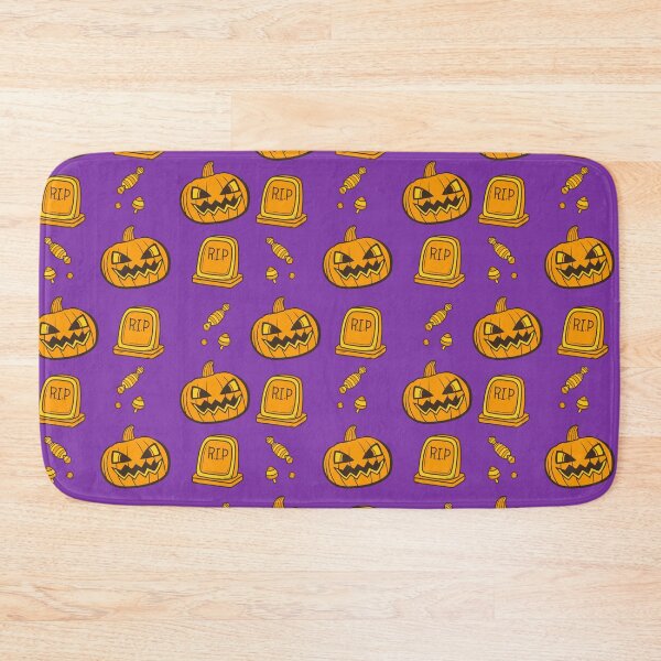 Item preview, Incredible pattern of orange pumpkins with purple to always carry the spirit of Autumn with you designed and sold by Patternschidos.