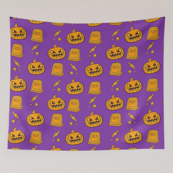 Item preview, Increible patron de calabazas anaranjadas con fondo morado para llevar el espiritu del Otoño siempre contigo designed and sold by Patternschidos.