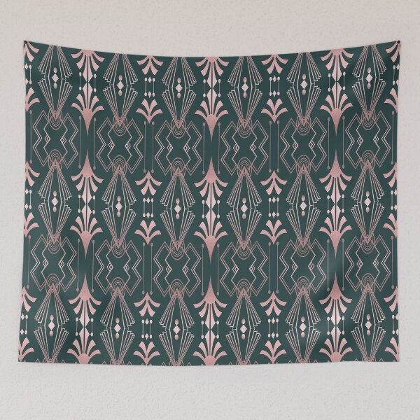 Item preview, Rose Gold And Green Art Deco Luxury Elegance designed and sold by artsandsoul.
