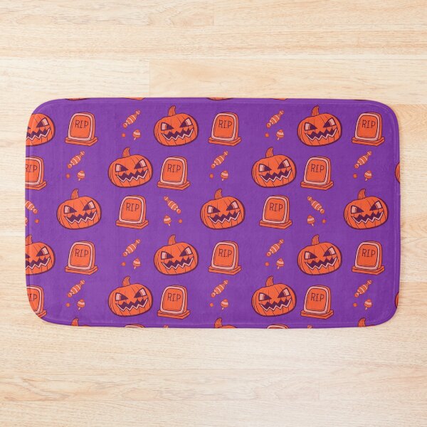Item preview, Incredible pattern of orange pumpkins with purple to always carry the spirit of Autumn with you designed and sold by Patternschidos.