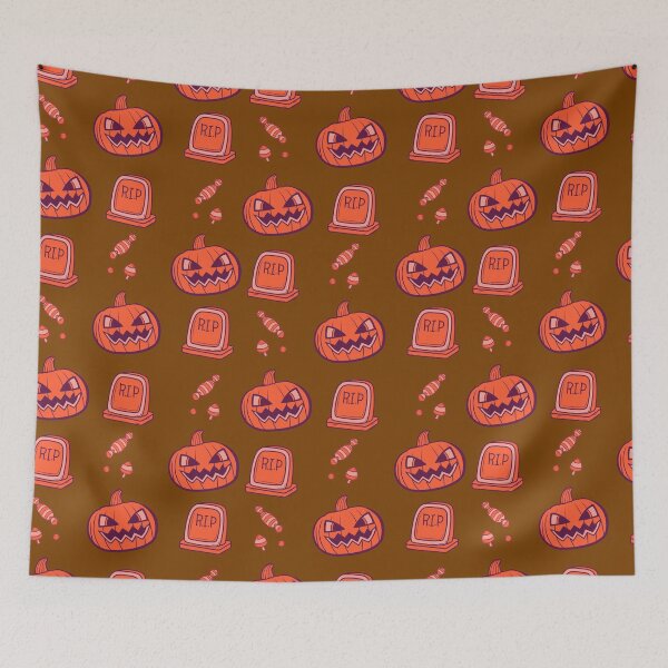 Item preview, Increible patron de calabazas anaranjadas con fondo cafe para llevar el espiritu del Otoño siempre contigo designed and sold by Patternschidos.