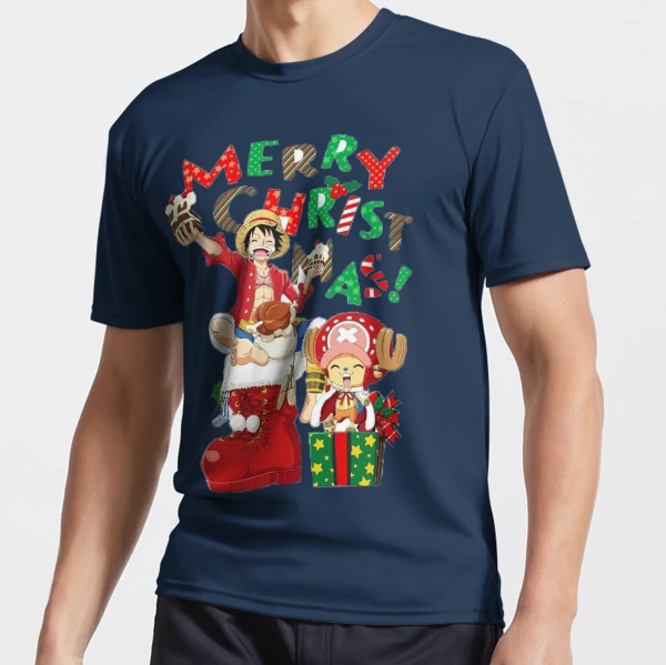 Merry Christmas From Luffy And Chopper In Santa Shoes One Piece shirt -  Kingteeshop