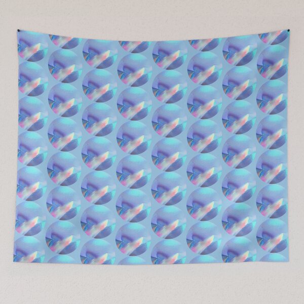 Item preview, Blue neon circle pattern | blue metallic pattern designed and sold by lausn.