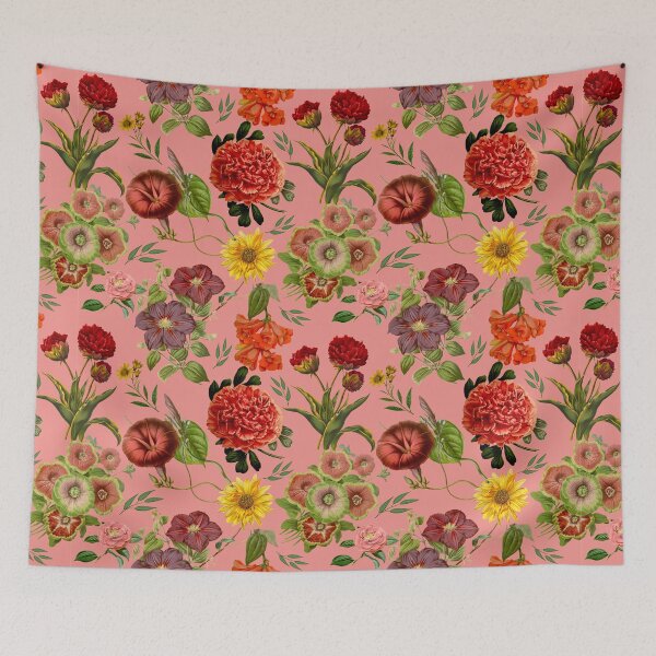 Artikelvorschau, Vintage Blumen und Rosen exotischen Sommergarten, botanische Muster, florale Illustration, Vintage rosa Vintage Blumen entworfen und verkauft von ZeinabTaha.