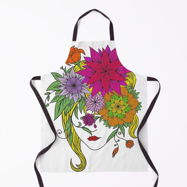 Item preview, girl with face covered with flowers designed and sold by KRITERSart.