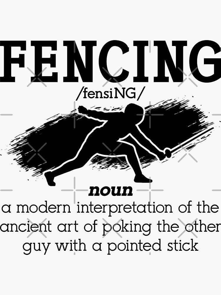 "Modern Interpretation Of Fencing Sword Duel Fencer" Sticker for Sale