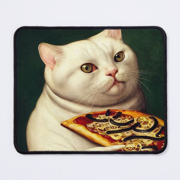 Item preview, Cat on a pizza eats a pizza designed and sold by ladarkepoque.