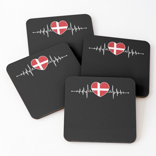 Item preview, Denmark Heartbeat Danish Flag Dane Denmark designed and sold by Lenny Stahl.