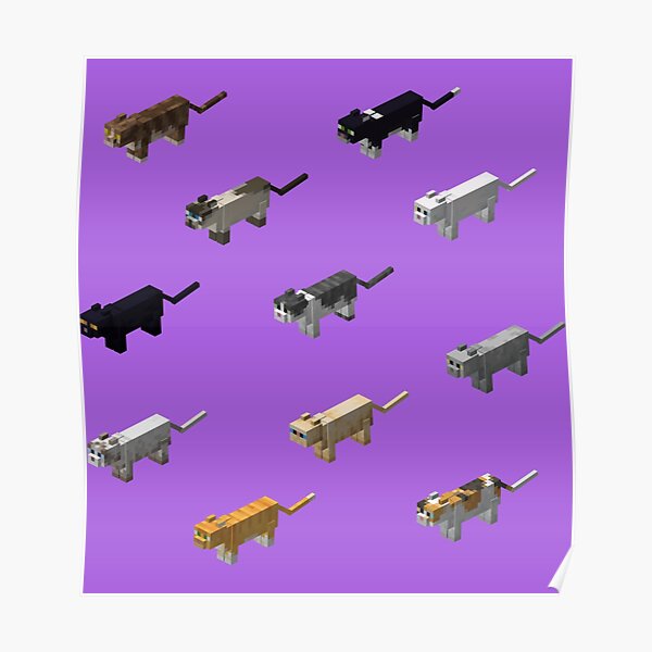 "Minecraft Cats Normal Sheet" Poster for Sale by KylaBradtke Redbubble