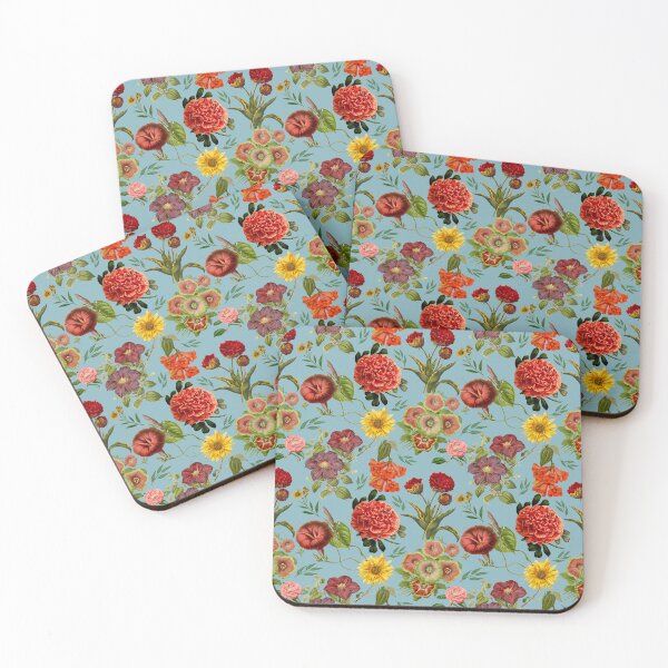 Artikelvorschau, Vintage Blumen und Rosen exotischen Sommergarten, botanische Muster, florale Illustration, Vintage blau Vintage floral entworfen und verkauft von ZeinabTaha.