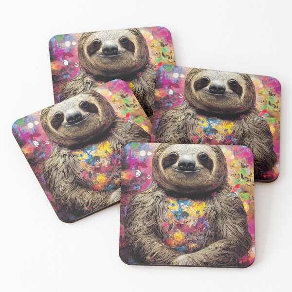 Item preview, Sloth portrait colorful designed and sold by keyd-studio.