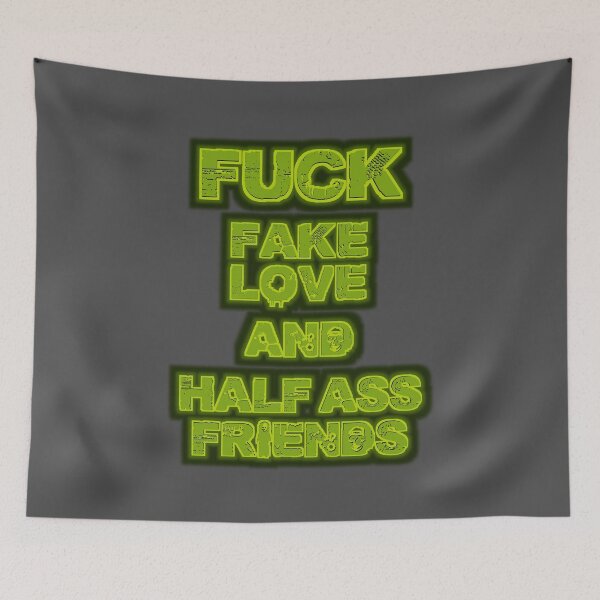 Item preview, Fuck fake love and half ass friends, black green olive death version designed and sold by IMNIUM.