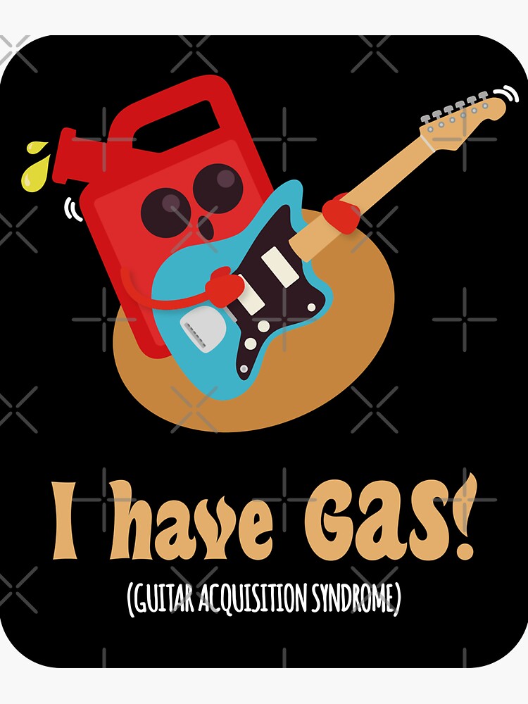 "Electric Guitar Gas Funny Guitarist Puns Jokes Rock Music" Sticker
