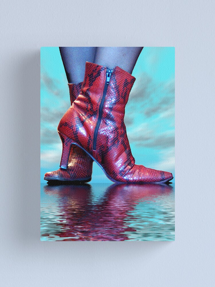 red snakeskin boots