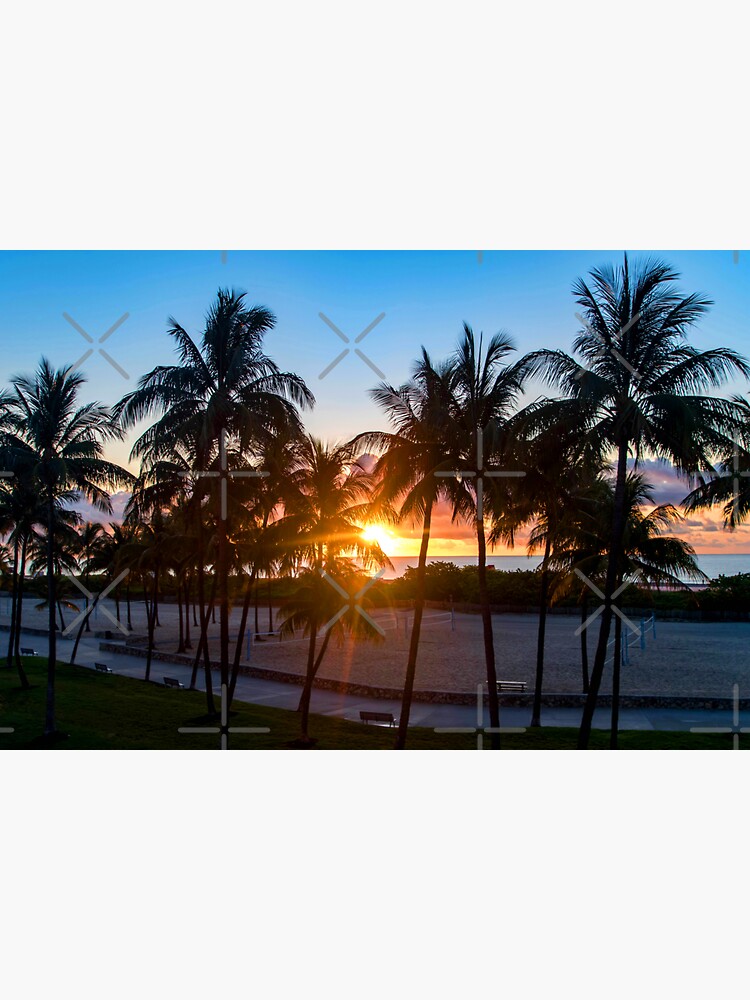 Palm Tree Sunset on Ocean Drive South Beach Miami by BeachtownViews