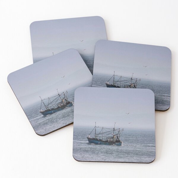 Item preview, blue boat at sea designed and sold by Francespoppy.