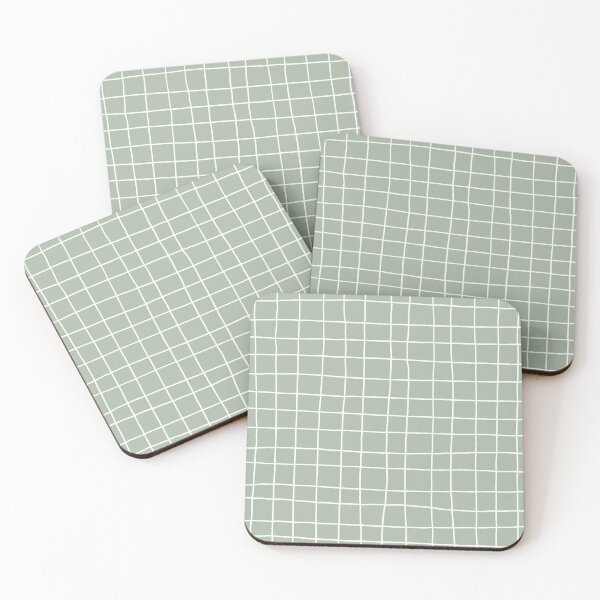 Item preview, Pastel Green White Checkerboard Grid Pattern designed and sold by ColorOfTheYears.