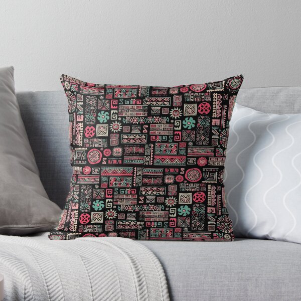 Ethnic colorfull ornament pattern Throw Pillow