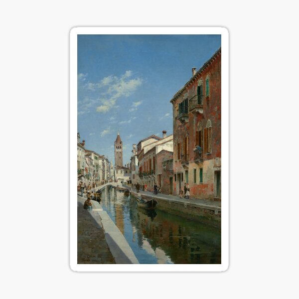 Federico del Campo - Looking East on the Rio di San Barnaba Sticker