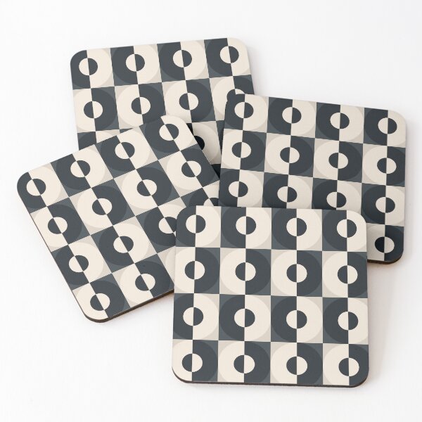 Item preview, Retro Square and Circle Tile Black and White designed and sold by Blue-Banana.