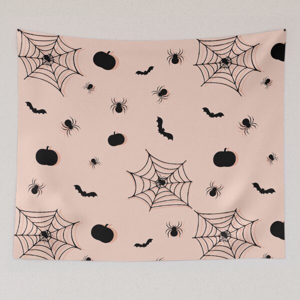 Item preview, Pink and Black Spiders, Bats, and Pumpkins designed and sold by LuxeHurricane.