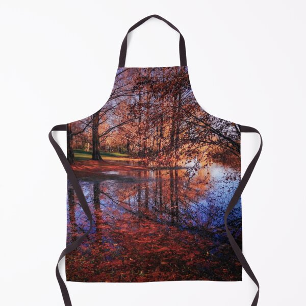 Item preview, tree reflection in water, autumn fallen leaves designed and sold by marghe41.