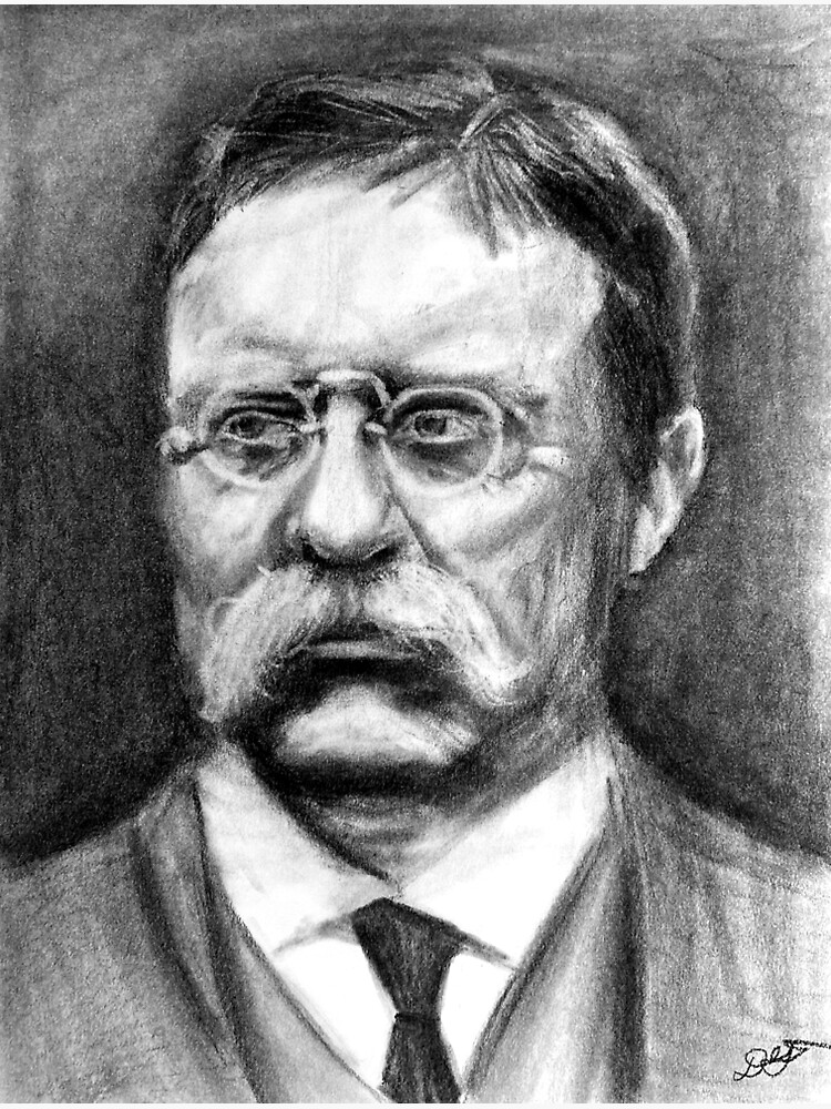 "Theodore Roosevelt Portrait Drawing" Sticker for Sale by DGTdesigns