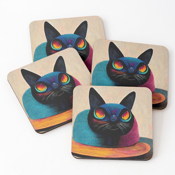 Item preview, Cat in the hat surreal paiting designed and sold by AmazinfArt.