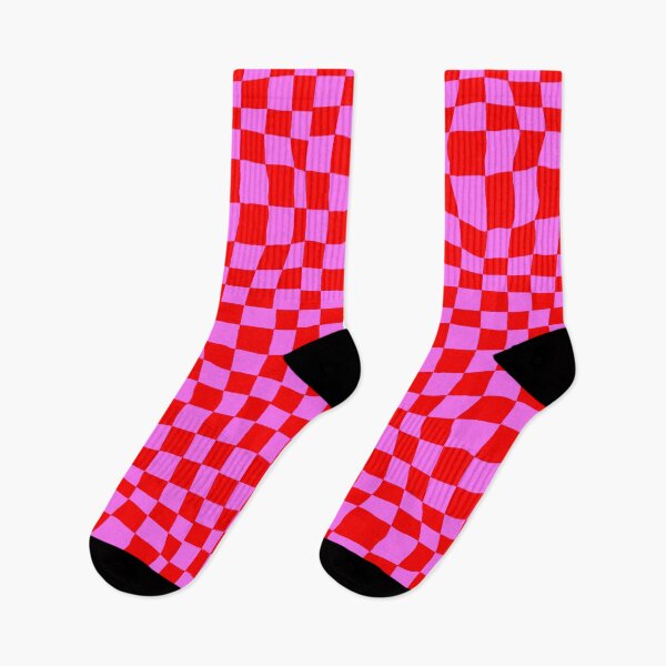 Item preview, Red and Pink Wavy Checker Pattern designed and sold by Julie Erin Designs.