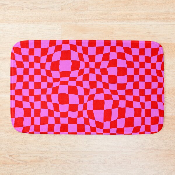 Item preview, Red and Pink Wavy Checker Pattern designed and sold by Julie Erin Designs.