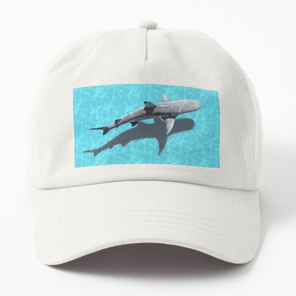 3D Shark - Drawing on Blue Paper Dad Hat