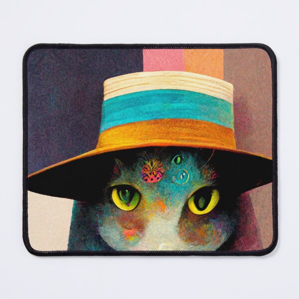 Item preview, Surreal, Super cool cat wearing a hat, colorful designed and sold by AmazinfArt.
