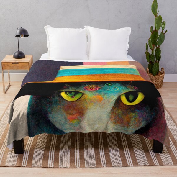 Item preview, Surreal, Super cool cat wearing a hat, colorful designed and sold by AmazinfArt.