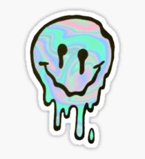 Holographic Melting Smiley Sticker