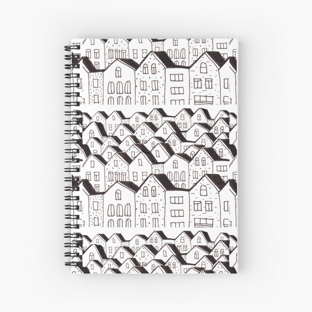 Village by the ocean Spiral Notebook