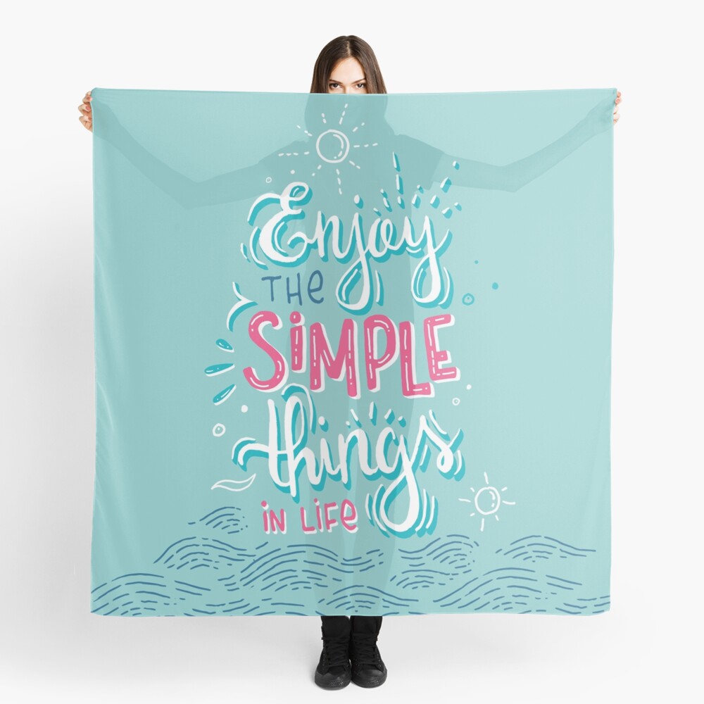 Enjoy the simple things in life - Colorful lettering Scarf