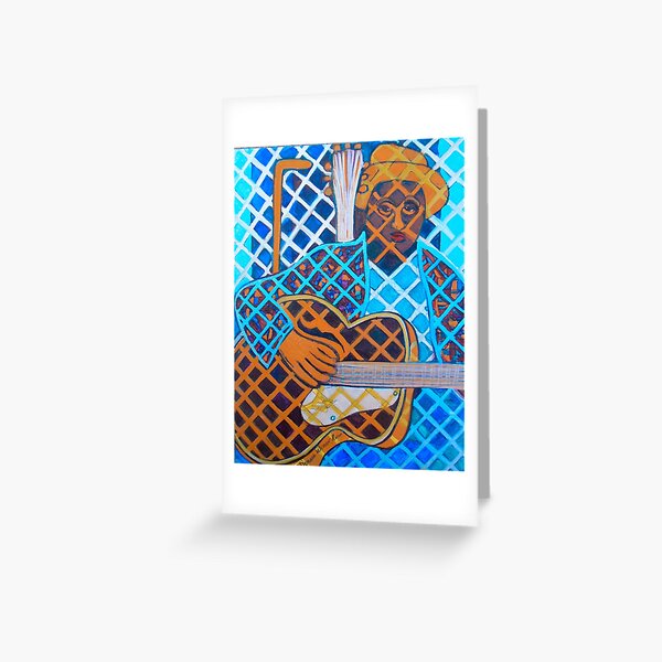 Blues Guitar: Nine Strings Greeting Card
