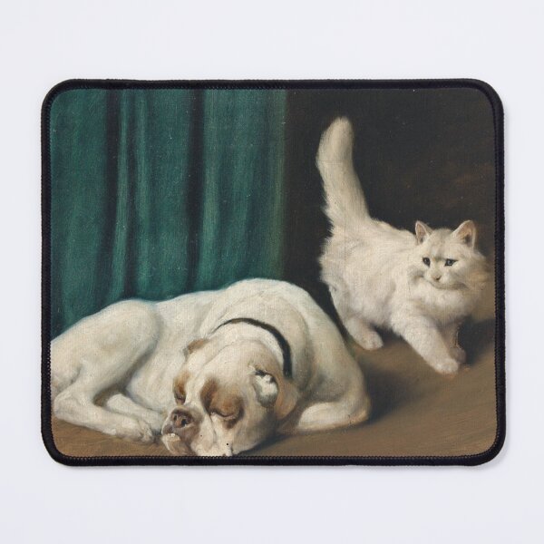 Item preview, Resting Bulldog and white Persian Cat (20th century) - Arthur Heyer designed and sold by SALON DES ARTS.