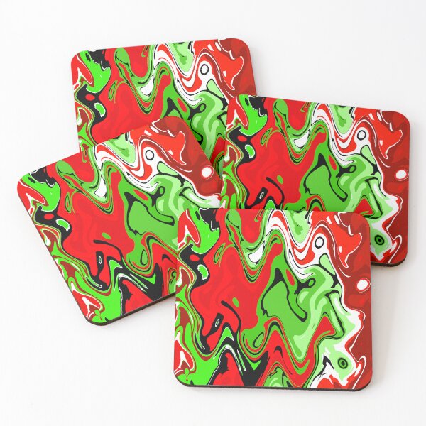 Item preview, Oil Spill Art Swirls, Red And Green designed and sold by NinniSilver.